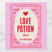 Love Potion Happy Valentijn's Day Wijn Etiket (Enkel label)