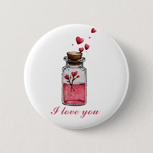 Love Potion in a Bottle Postcard Ronde Button 5,7 Cm (Voorkant)