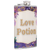 Love potion paarse patroonkunst van Renee Lavoie Heupfles (Rechts)