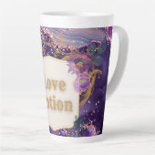 Love potion paarse patroonkunst van Renee Lavoie Latte Mok (Rechterhoek)