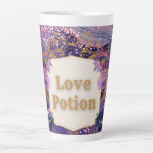 Love potion paarse patroonkunst van Renee Lavoie Latte Mok