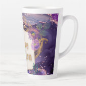 Love potion paarse patroonkunst van Renee Lavoie Latte Mok (Rechts)