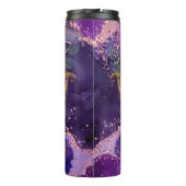 Love potion paarse patroonkunst van Renee Lavoie Thermosbeker (Achterkant)