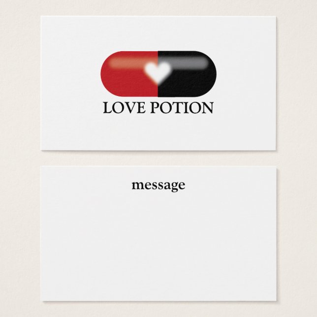 Love Potion Pill bericht Visitekaartjes (Voorkant /achterkant)