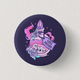 Love Potion Schattige Roze Halloween Potion Fles Ronde Button 3,2 Cm