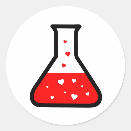 Love Potion (Science) Ronde Sticker (Voorkant)