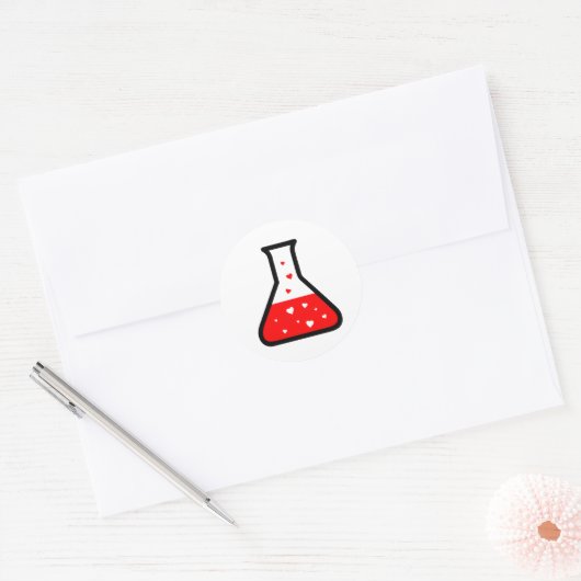 Love Potion (Science) Ronde Sticker (Envelop)