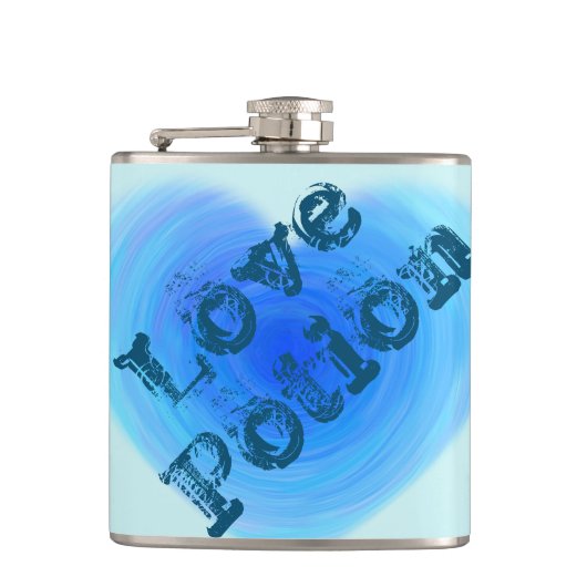 Love Potion Waterverf Heart Funny Alcohol Humor Heupfles (Voorkant)