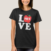 Love Pre K Apple Student Teacher   T-shirt (Voorkant)