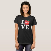 Love Pre K Apple Student Teacher T-shirt (Voorkant volledig)