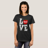 Love Pre K Cute Apple Back to School Teacher T-shirt (Voorkant volledig)