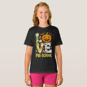 Love Preschool Halloween Teacher Ghost Pumpkin T-shirt (Voorkant volledig)