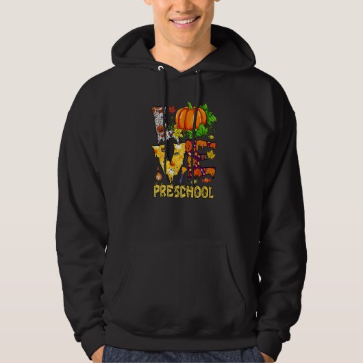 Love Preschool  Pumpkin Student Teacher Halloween Hoodie (Voorkant)