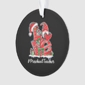Love Preschool Teacher Gnome Kerstpyjama Ornament (voorkant)