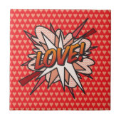 LOVE Pret Fun Retro Stripboek Pop Art Tegeltje (Voorkant)