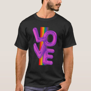 LOVE Pride Best Life Gay LQBTQ Rainbow RIBBON All T-shirt