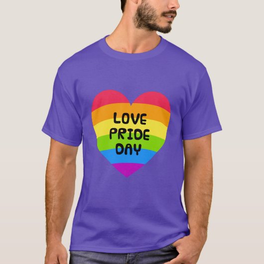 Love Pride Day paarse mannen T-shirt (Voorkant)