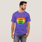 Love Pride Day paarse mannen T-shirt (Voorkant volledig)