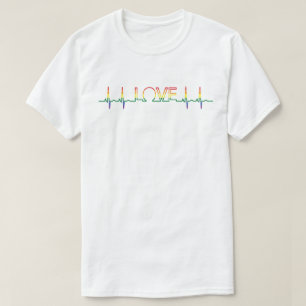 LOVE Pride Flag EKG T-shirt
