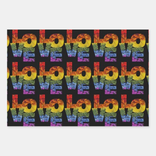 Love Pride Floral Wrapping Paper Sheet Set (Voorkant 2)