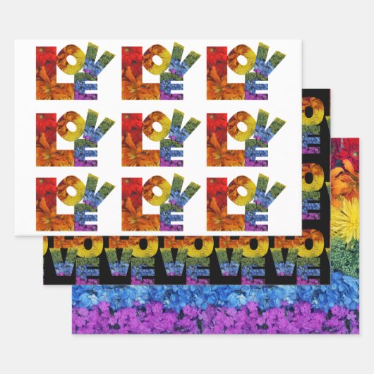 Love Pride Floral Wrapping Paper Sheet Set (Set)
