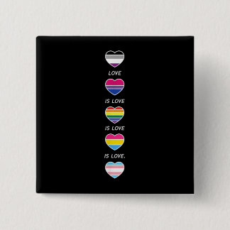 Love Pride LGBT Asexual Bi Pansexual Trans Vierkante Button 5,1 Cm