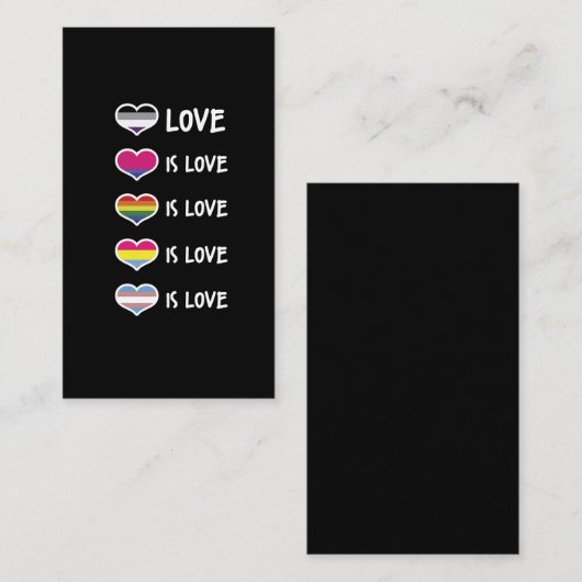 Love Pride LGBT Equal Rights Colorful Visitekaartje (Voorkant / Achterkant)