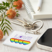 Love Pride. LGBT+Pride. Pride love-sleutelhanger Sleutelhanger (Voorkant Rechts)