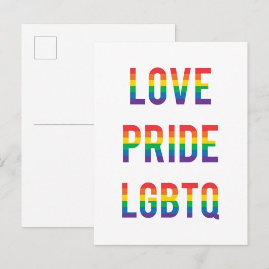 Love Pride LGBTQ Briefkaart (Voorkant / Achterkant)