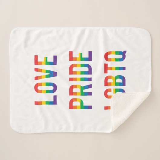 Love Pride LGBTQ Sherpa Deken (Voorkant (horizontaal))