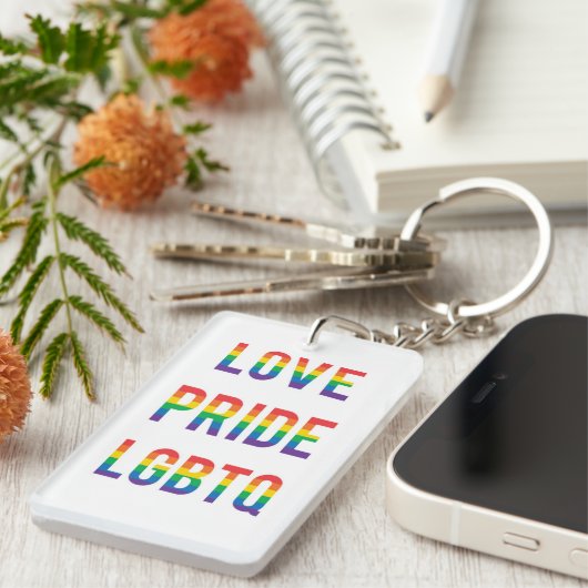 Love Pride LGBTQ Sleutelhanger (Voorkant Rechts)
