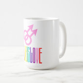 Love Pride Rainbow Flag Text Colorful Koffiemok (Voorkant rechts)