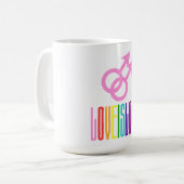 Love Pride Rainbow Flag Text Colorful Koffiemok (Voorkant links)