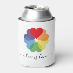 Love Pride Rainbow Hearts Blikjeskoeler