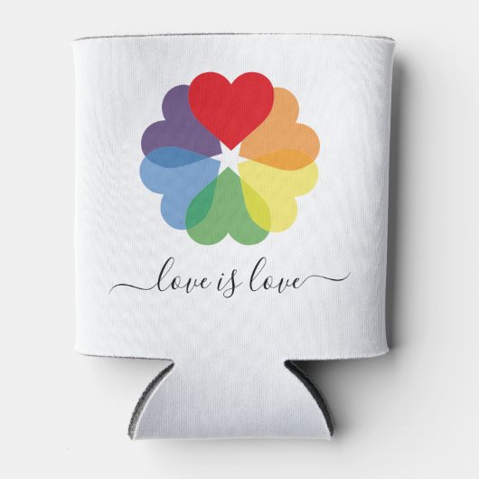 Love Pride Rainbow Hearts Blikjeskoeler (Voorkant)