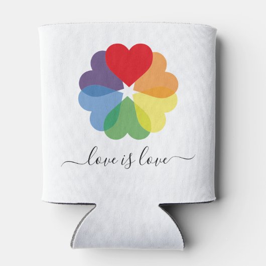 Love Pride Rainbow Hearts Blikjeskoeler (Achterkant)