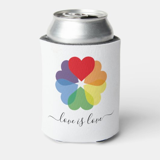 Love Pride Rainbow Hearts Blikjeskoeler (Blikje Achterkant)