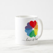 Love Pride Rainbow Hearts Koffiemok (Voorkant rechts)