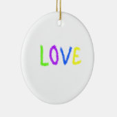 Love Pride regenboog waterverf LGBTQ June Modern Keramisch Ornament (Rechts)