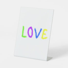 Love Pride regenboog waterverf LGBTQ June Modern Reclamebord Met Voetstuk