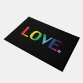 "Love" Pride regenboogkleuren LGBT / Zwart - Deurmat (Schuin)