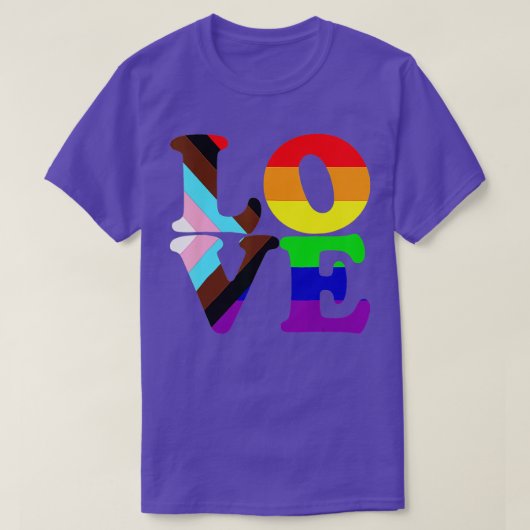 Love Progress Gay Pride LGBT T-shirt (Design voorkant)