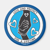 Love & Protect_2,5-inch Round Magnet (Voorkant)