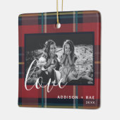 Love Pset Holiday Custom Foto Red Keramisch Ornament (Links)