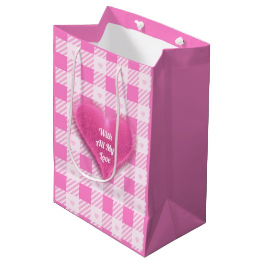 Love Pset Modern Roze Collectie Medium Cadeauzakje (Voorkant Gekanteld)