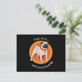 Love Pug Briefkaart (Staand voorkant)