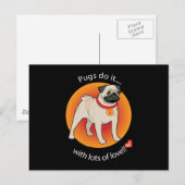 Love Pug Briefkaart (Voorkant / Achterkant)
