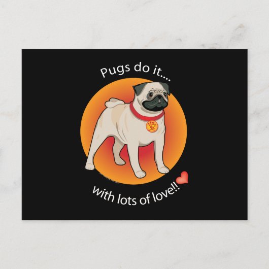 Love Pug Briefkaart (Voorkant)