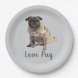 Love Pug Papieren Bordje