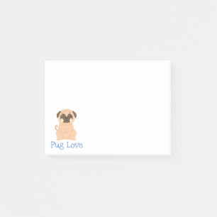Love Pug Puppy Dog Cartoon Post IT Sticky Notes